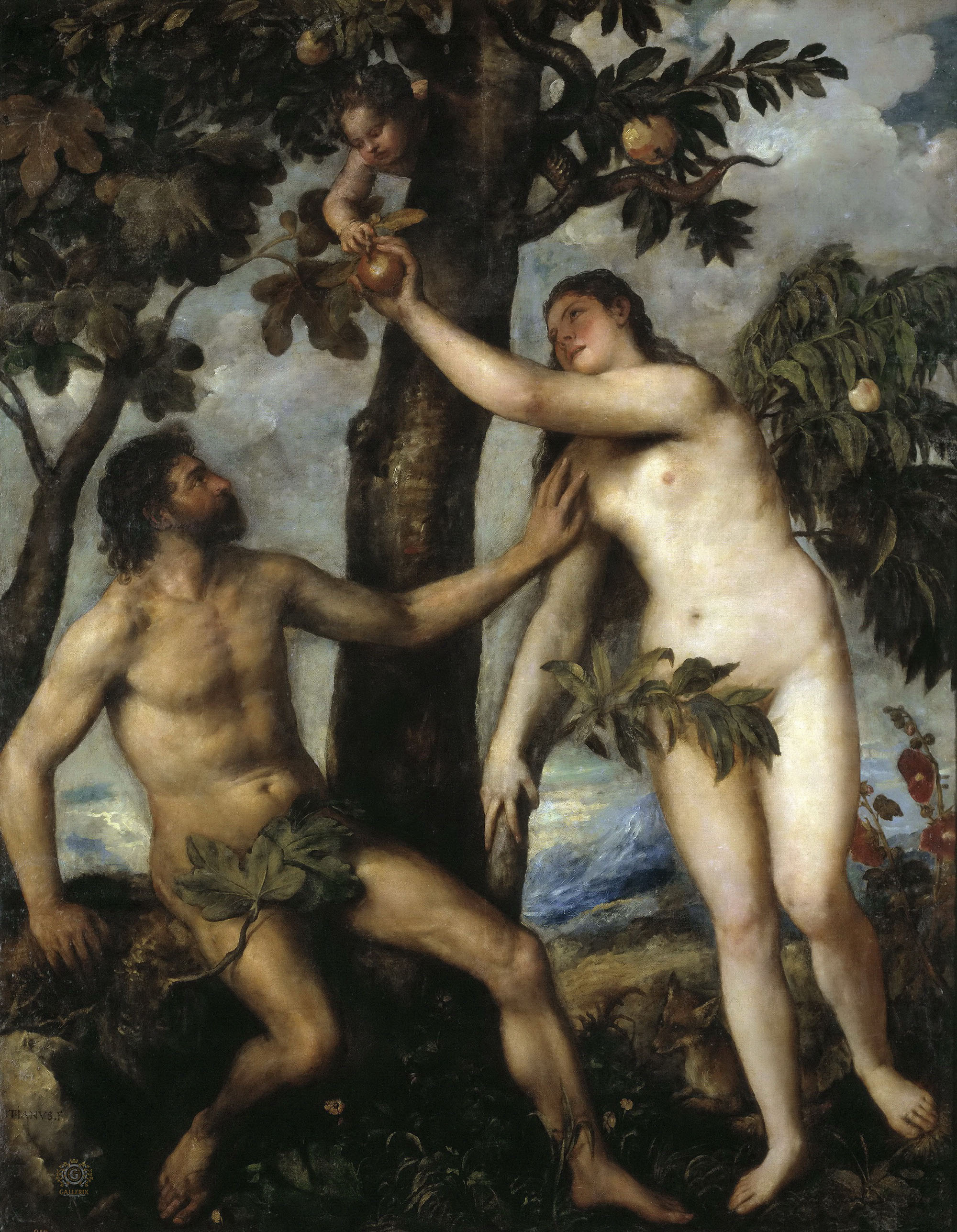Тициан. Адам и Ева.